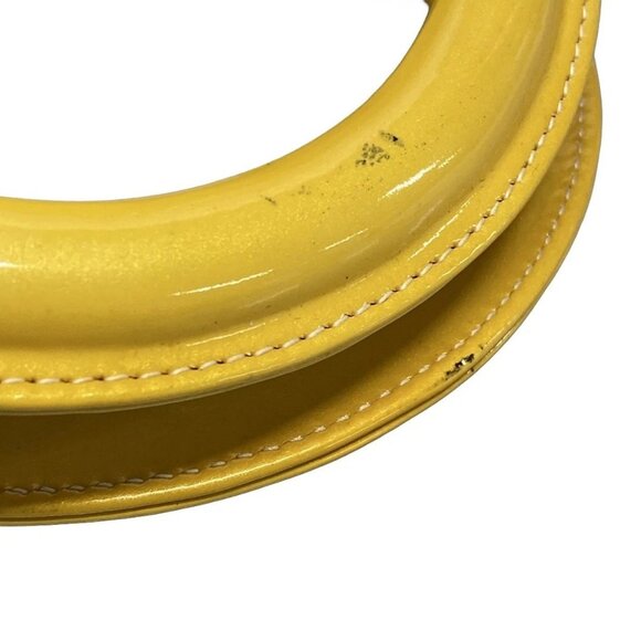 Auth DIOR/ChristianDior Lady Dior Medium/Trotter Yellow Patent Leather Handbag - Picture 8 of 16